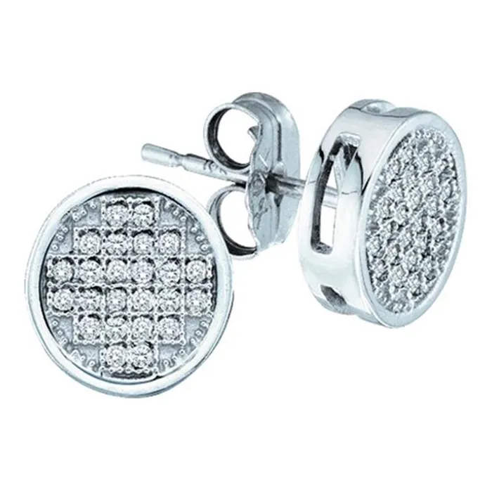 14k White Gold Round Diamond Circle Cluster Earrings 120 Cttw gndatlanta Earrings 14k White Gold Round Diamond Circle Cluster Earrings 120 Cttw gndatlanta Earrings