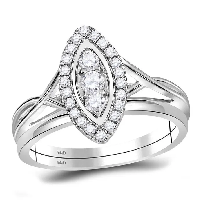 14k White Gold Round Diamond Oval Cluster Bridal Engagement Ring 13 Cttw gndatlanta Rings