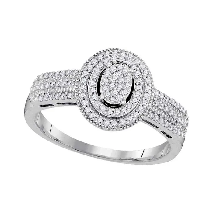 14k White Gold Round Diamond Oval Cluster Bridal Engagement Ring 14 Cttw gndatlanta Rings 14k White Gold Round Diamond Oval Cluster Bridal Engagement Ring 14 Cttw gndatlanta Rings
