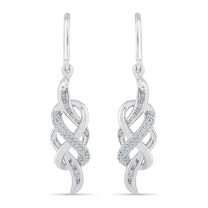 14k White Gold Round Diamond Woven Infinity Dangle Earrings 13 Cttw gndatlanta Earrings 14k White Gold Round Diamond Woven Infinity Dangle Earrings 13 Cttw gndatlanta Earrings