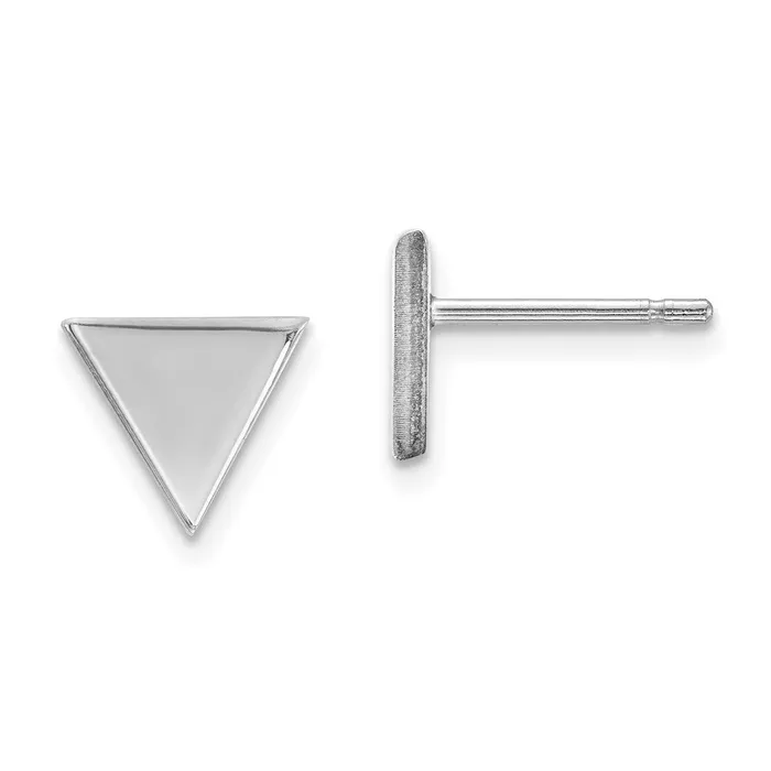 14k White Gold Triangle Post Earring Goldia Earrings