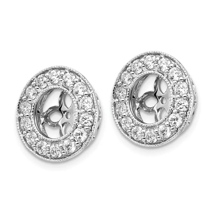 14k White Gold True Origin Lab Grown Real Diamond VSSI D E F Earring Jackets Goldia Earrings