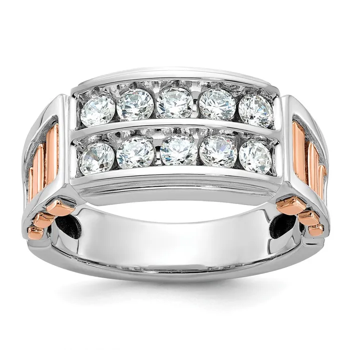 14k WhiteRose Gold Twotone Gold WhiteRose Gold Mens 1 carat Diamond Complete Ring Goldia Rings 14k WhiteRose Gold Twotone Gold WhiteRose Gold Mens 1 carat Diamond Complete Ring Goldia Rings