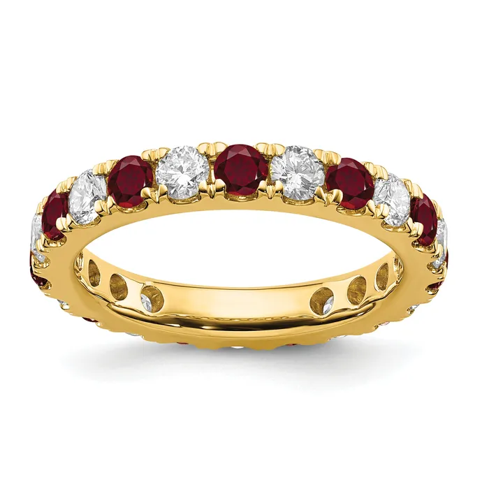 14k Yellow Gold 1 15 Ct Lab Grown Diamond VSSI G and Lab Created Ruby Eternity Band Ring Goldia Rings 14k Yellow Gold 1 15 Ct Lab Grown Diamond VSSI G and Lab Created Ruby Eternity Band Ring Goldia Rings