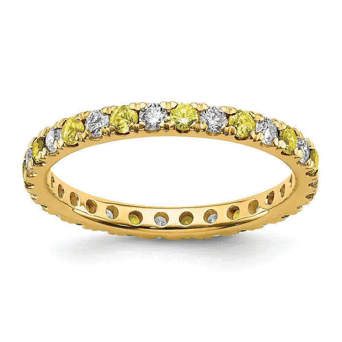 14k Yellow Gold 12 Ct Lab Grown Diamond VSSI G and Lab Created Sapphire Eternity Band Ring Goldia Rings 14k Yellow Gold 12 Ct Lab Grown Diamond VSSI G and Lab Created Sapphire Eternity Band Ring Goldia Rings