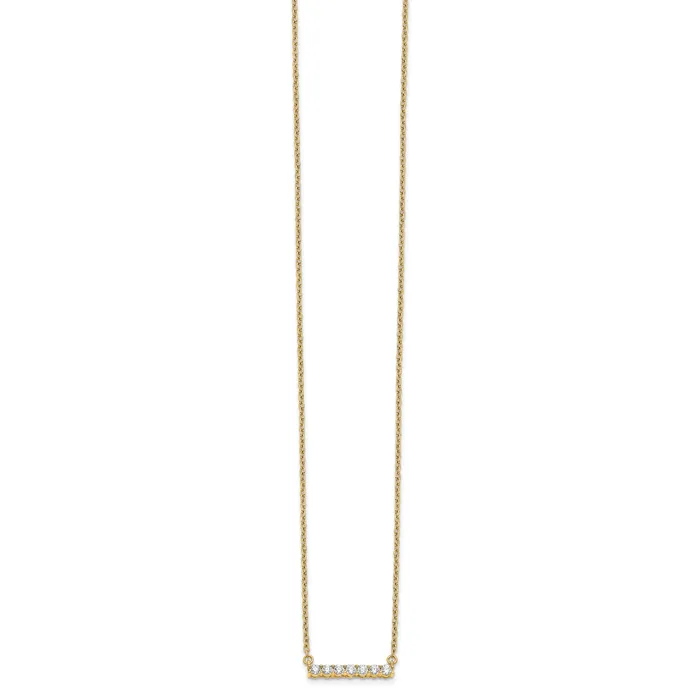 14k Yellow Gold 14 Ct Lab Grown Diamond VSSI G 18 inch Bar Necklace Goldia Necklaces
