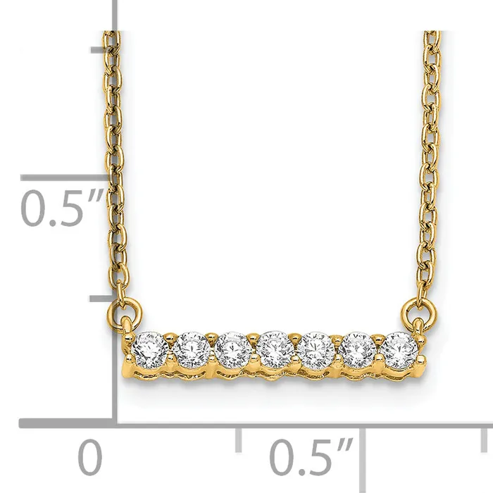 14k Yellow Gold 14 Ct Lab Grown Diamond VSSI G 18 inch Bar Necklace Goldia Necklaces