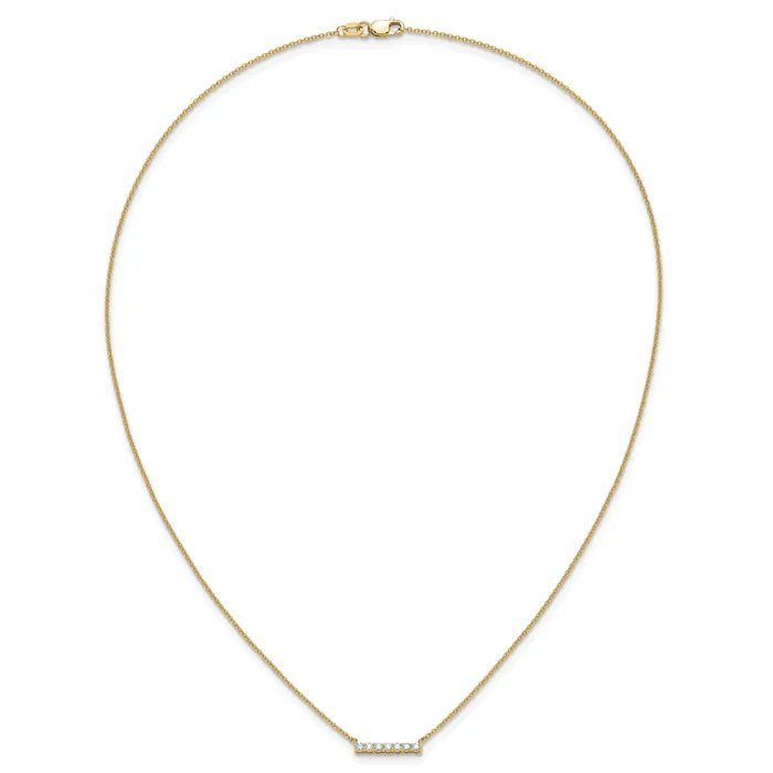 14k Yellow Gold 14 Ct Lab Grown Diamond VSSI G 18 inch Bar Necklace Goldia Necklaces
