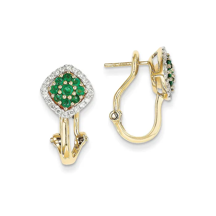 14k Yellow Gold 14ct Real Diamond u0026 Emerald Earrings Goldia Earrings 14k Yellow Gold 14ct Real Diamond u0026 Emerald Earrings Goldia Earrings