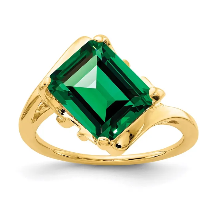 14K Yellow Gold 10x8mm Emerald Cut Mount St Helens ring Goldia Rings