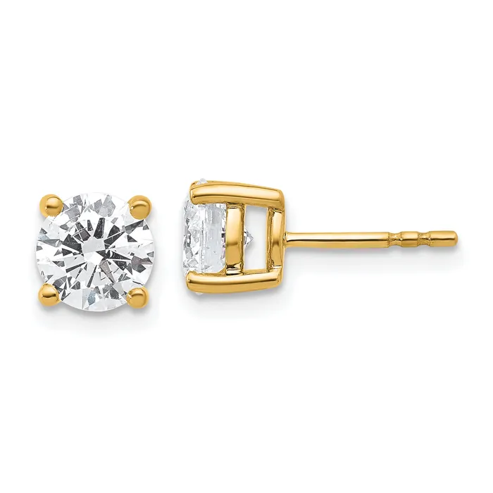 14k Yellow Gold 2 ctw Lab Grown Diamond VSSI G Round 4 Prong Heavy Wt Stud Earrings Goldia Earrings 14k Yellow Gold 2 ctw Lab Grown Diamond VSSI G Round 4 Prong Heavy Wt Stud Earrings Goldia Earrings