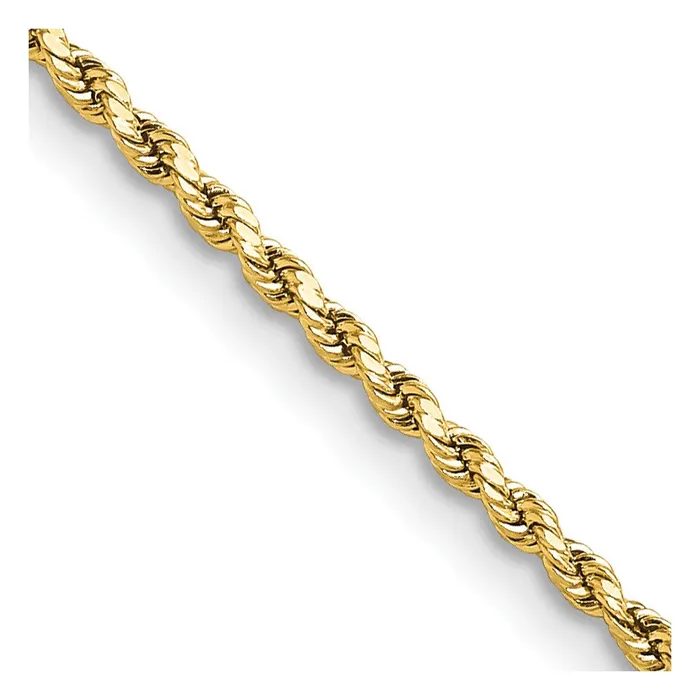 14K Yellow Gold 22 inch 2mm Semi Solid Diamondcut Rope with Lobster Clasp Chain Necklace MDS Necklaces 14K Yellow Gold 22 inch 2mm Semi Solid Diamondcut Rope with Lobster Clasp Chain Necklace MDS Necklaces