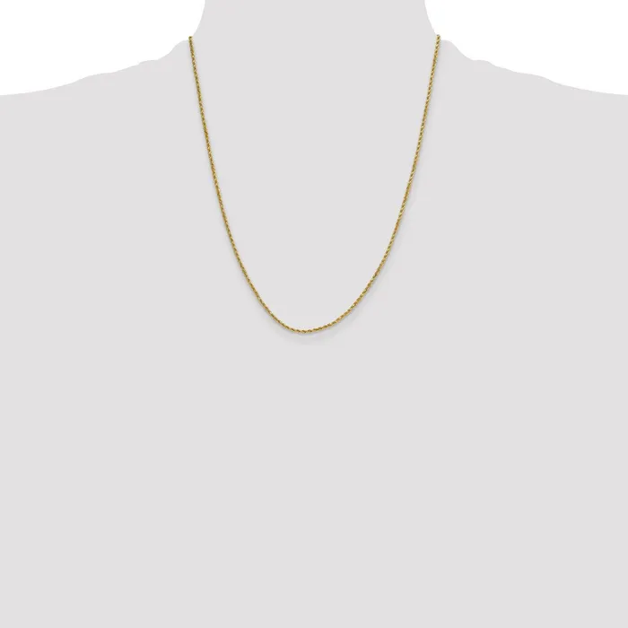 14K Yellow Gold 22 inch 2mm Semi Solid Diamondcut Rope with Lobster Clasp Chain Necklace MDS Necklaces 14K Yellow Gold 22 inch 2mm Semi Solid Diamondcut Rope with Lobster Clasp Chain Necklace MDS Necklaces