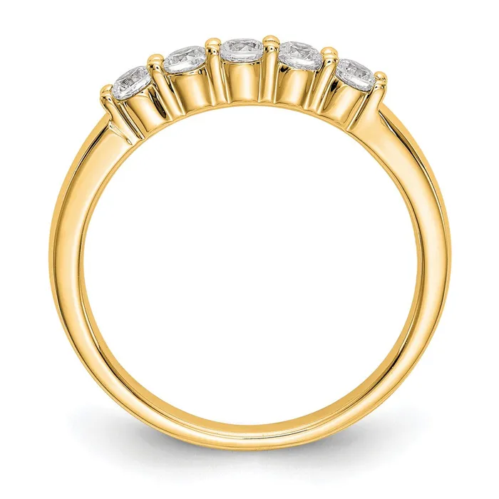 14K Yellow Gold 5Stone Real Diamond Band Goldia Rings