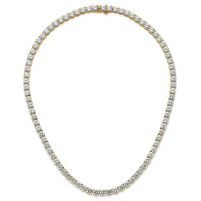 14k Yellow Gold 62 14 Ct Lab Grown Diamond VSSI G Round 20 inch Straight Tennis Necklace Goldia Necklaces