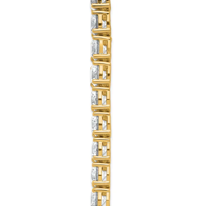 14k Yellow Gold 62 14 Ct Lab Grown Diamond VSSI G Round 20 inch Straight Tennis Necklace Goldia Necklaces