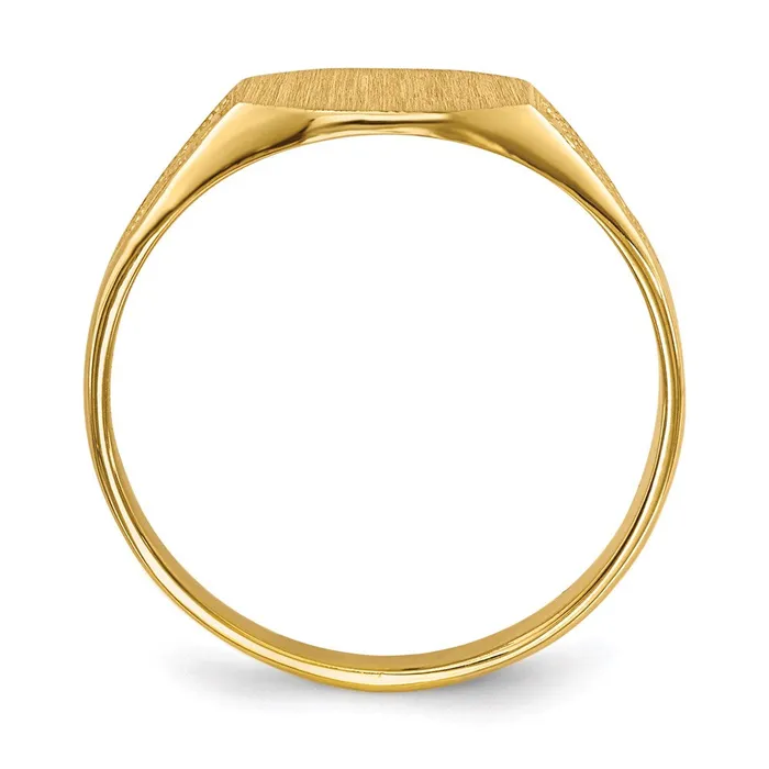 14K Yellow Gold 70x85mm Closed Back Signet Ring Goldia Rings