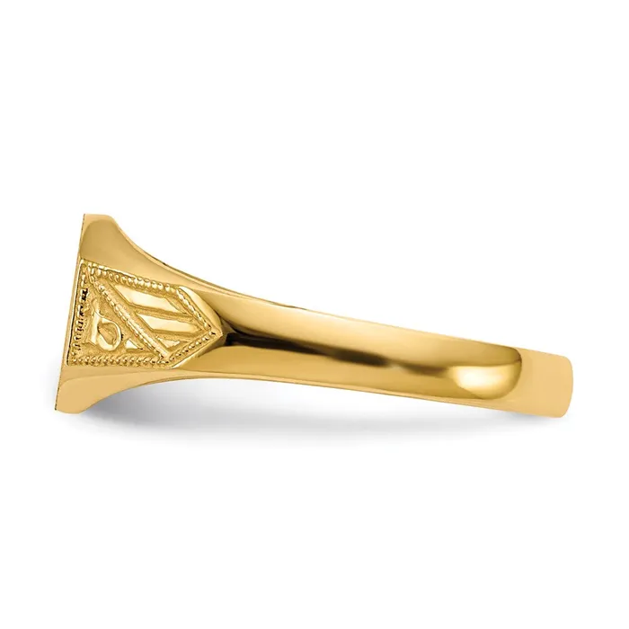 14K Yellow Gold 70x85mm Closed Back Signet Ring Goldia Rings