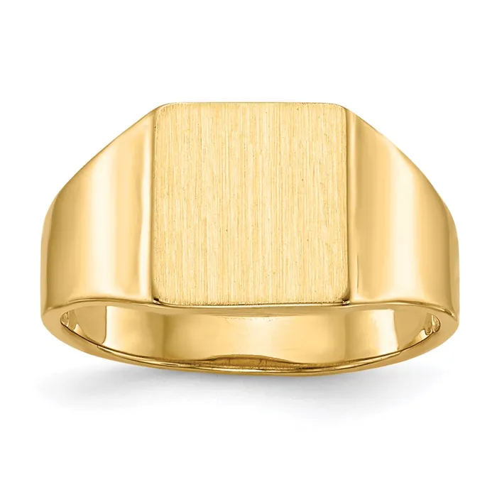 14K Yellow Gold 90x85mm Open Back Signet Ring Goldia Rings