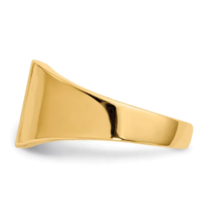 14K Yellow Gold 90x85mm Open Back Signet Ring Goldia Rings
