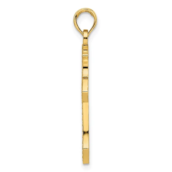 14k Yellow Gold Beaded u0026 Polished Fancy Cross Pendant Goldia Necklaces