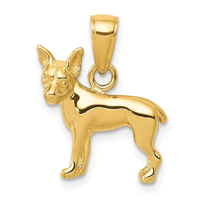 14k Yellow Gold Chihuahua Dog Pendant Goldia Necklaces
