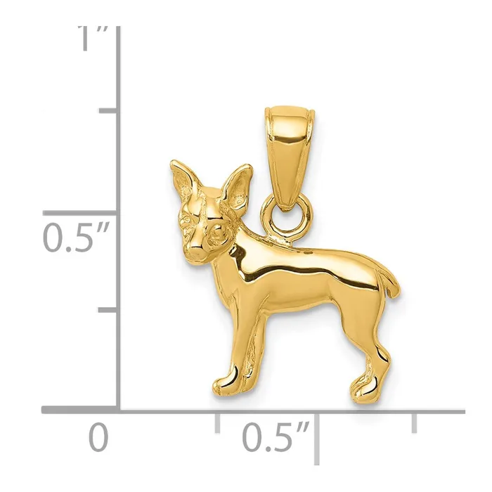 14k Yellow Gold Chihuahua Dog Pendant Goldia Necklaces