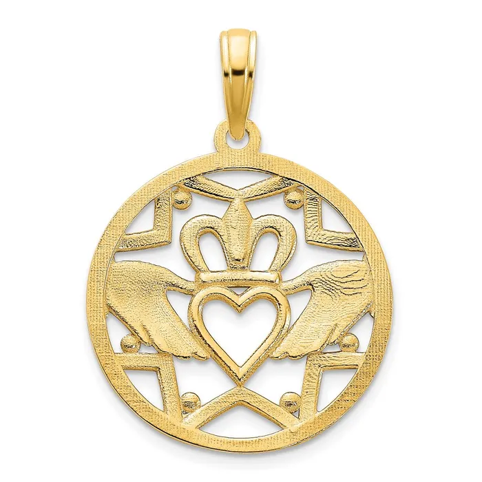 14k Yellow Gold Claddagh Circle Pendant Goldia PreStyled Sets