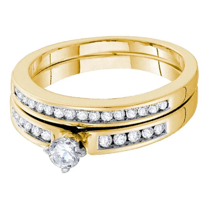 14k Yellow Gold Diamond Bridal Wedding Ring Set 12 Cttw gndatlanta Rings 14k Yellow Gold Diamond Bridal Wedding Ring Set 12 Cttw gndatlanta Rings