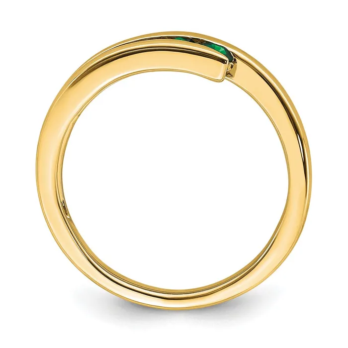 14K Yellow Gold Emerald 4stone Ring Goldia Rings