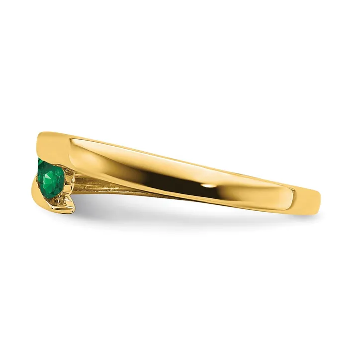 14K Yellow Gold Emerald 4stone Ring Goldia Rings