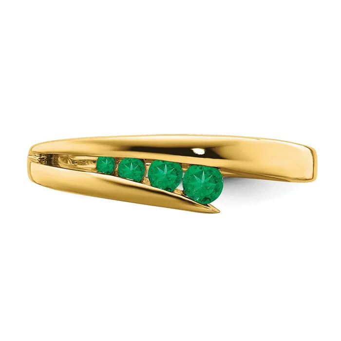 14K Yellow Gold Emerald 4stone Ring Goldia Rings