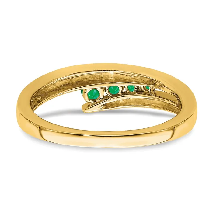 14K Yellow Gold Emerald 4stone Ring Goldia Rings