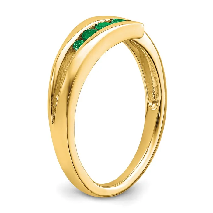 14K Yellow Gold Emerald 4stone Ring Goldia Rings