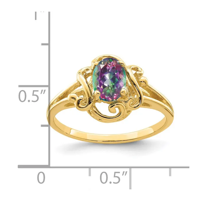 14K Yellow Gold Mystic Fire Ring Goldia Rings