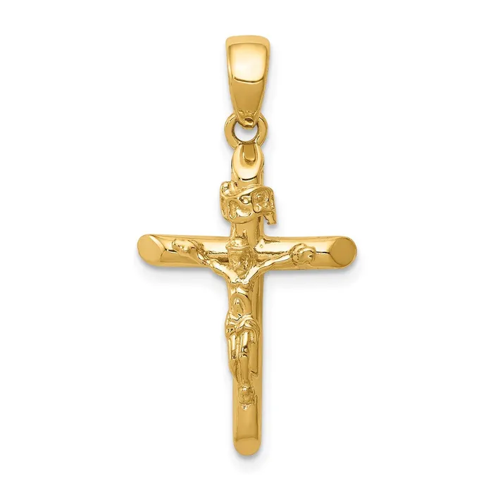 14k Yellow Gold Polished Crucifix Cross Pendant Goldia Necklaces