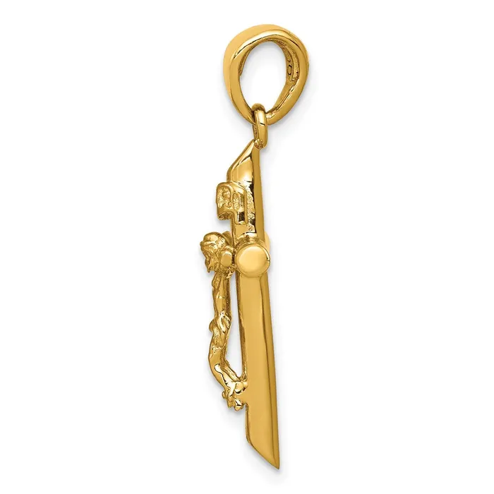 14k Yellow Gold Polished Crucifix Cross Pendant Goldia Necklaces