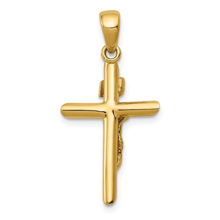 14k Yellow Gold Polished Crucifix Cross Pendant Goldia Necklaces