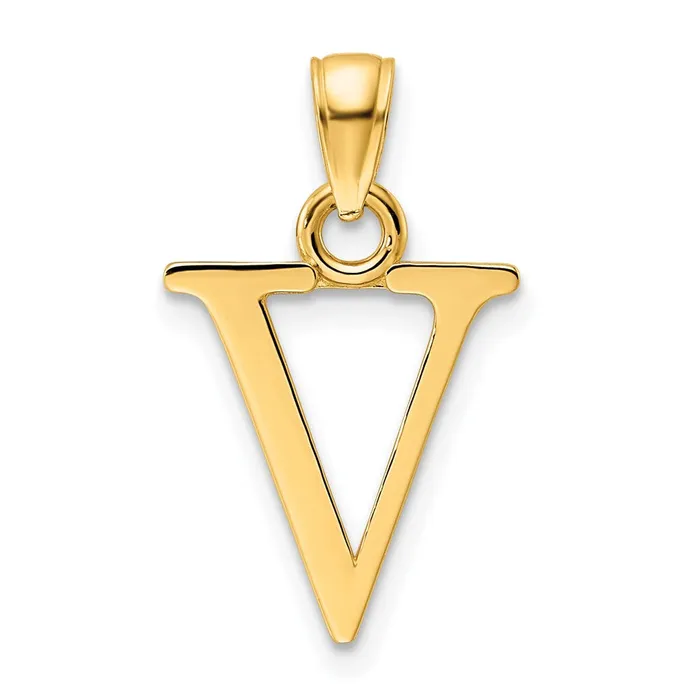 14k Yellow Gold Polished Letter V Pendant Goldia PreStyled Sets