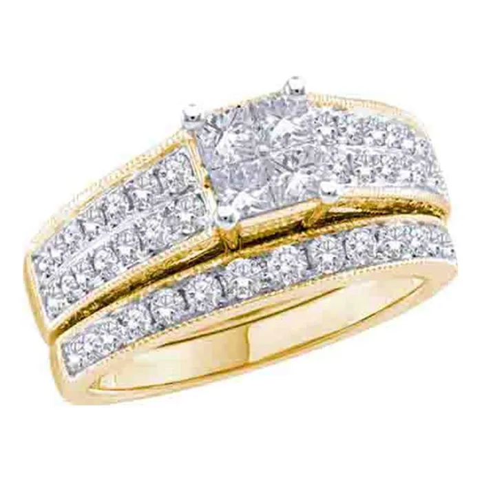 14k Yellow Gold Princess Diamond Bridal Wedding Ring Set 34 Cttw gndatlanta Rings 14k Yellow Gold Princess Diamond Bridal Wedding Ring Set 34 Cttw gndatlanta Rings