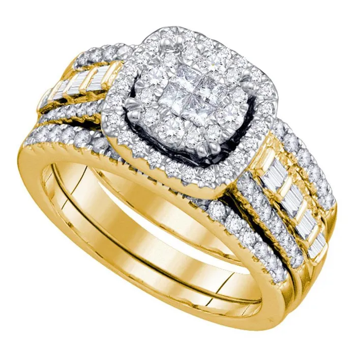 14k Yellow Gold Princess Invisibleset Diamond Wedding Bridal Ring Set 102 Cttw gndatlanta Rings 14k Yellow Gold Princess Invisibleset Diamond Wedding Bridal Ring Set 102 Cttw gndatlanta Rings