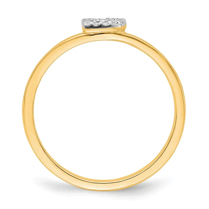 14k Yellow Gold Real Diamond Initial D Ring Goldiacom Rings