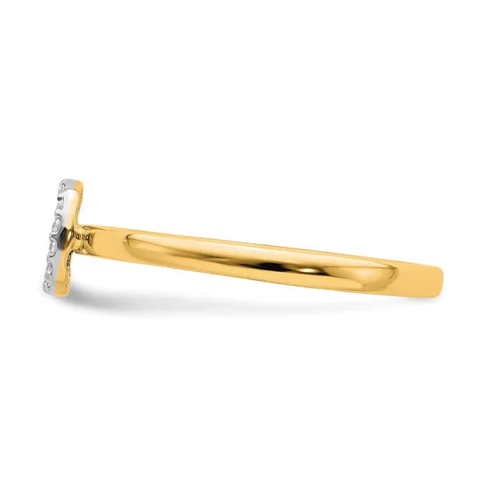 14k Yellow Gold Real Diamond Initial D Ring Goldiacom Rings