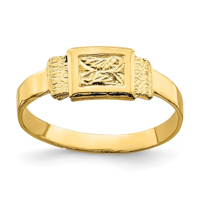 14k Yellow Gold Rectangle Baby Ring Goldia Rings