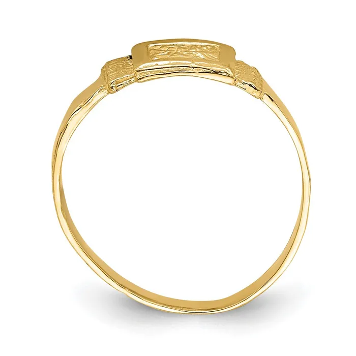 14k Yellow Gold Rectangle Baby Ring Goldia Rings