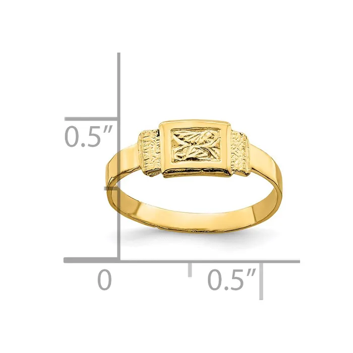 14k Yellow Gold Rectangle Baby Ring Goldia Rings