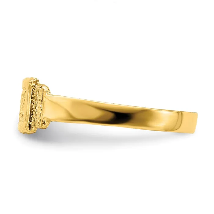 14k Yellow Gold Rectangle Baby Ring Goldia Rings