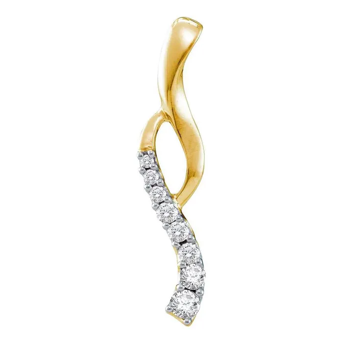 14k Yellow Gold Round Diamond Simple Graduated Journey Pendant 14 Cttw gndatlanta Necklaces 14k Yellow Gold Round Diamond Simple Graduated Journey Pendant 14 Cttw gndatlanta Necklaces