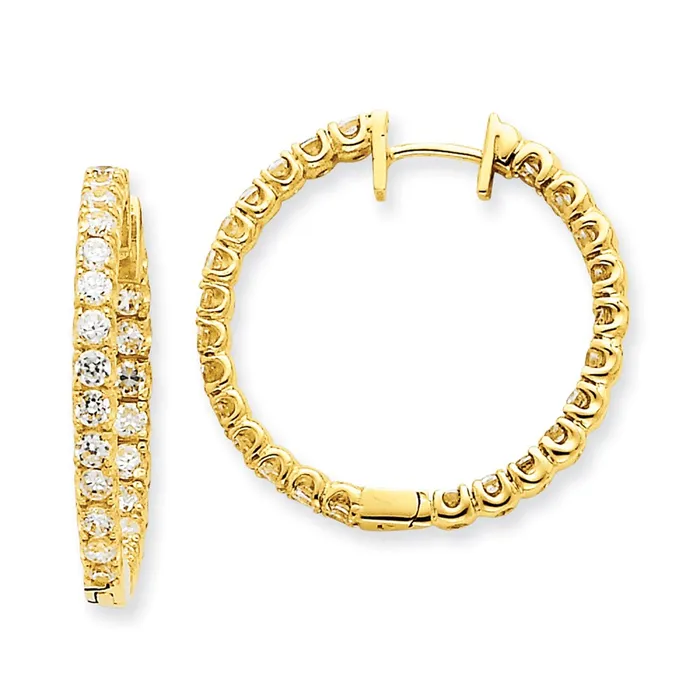 14k Yellow Gold VS Real Diamond Hinged Hoop Earrings Goldia Earrings 14k Yellow Gold VS Real Diamond Hinged Hoop Earrings Goldia Earrings