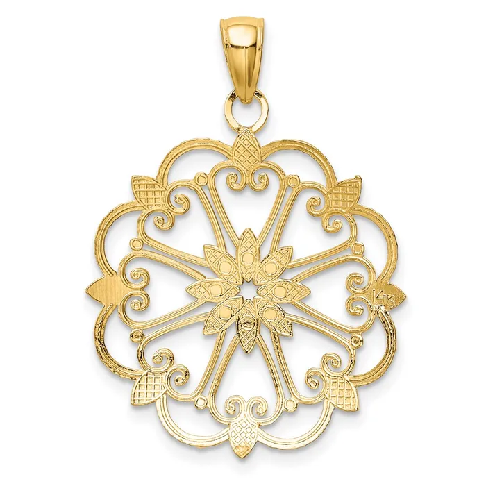 14k Yellow Rhodium Gold and Rhodium Starburst Pendant Goldia Necklaces